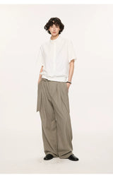 High Waist Wide Leg Belted Pants