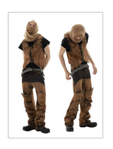 Men's Washed Punk Straight Jeans