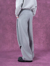 Gray Black Elastic Waist Sweatpants