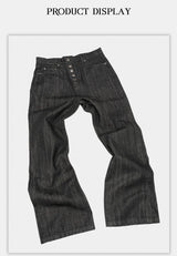 Flared Asymmetrical Raw Selvedge Jeans