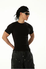 Men's Colorblock Ribbed Short Sleeve Tee