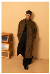 Men's Casual Brown Faux Fur Coat