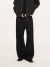 Lyocell Double-breasted Loose Straight Casual Pants