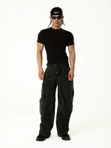 Men's Vintage Wide Leg Cargo Jeans