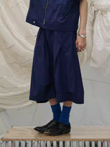 Pleated Draped Cropped Dress Pants