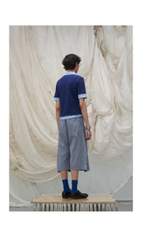 Detachable Plaid Pleated Cropped Pants