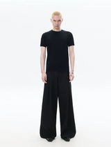 Short Sleeve Slim Ribbed Knit Tee