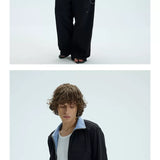 Reversible Plaid Embroidered Zip-front Fleece Jacket