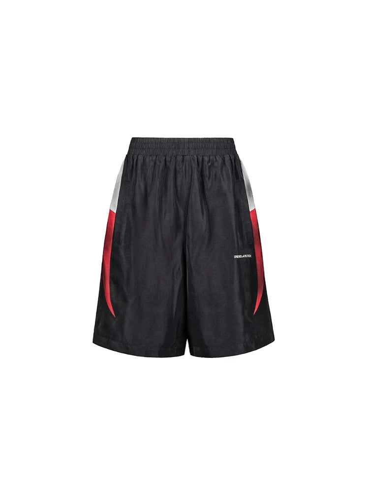 Loose Distressed Color Block Bloodfang Shorts