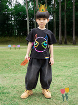 Black Graffiti Devil Wings Cotton Tees