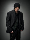 Structured Wool Blazer with Slits