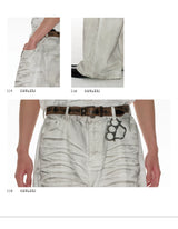 White Distressed Wide Leg Jeans