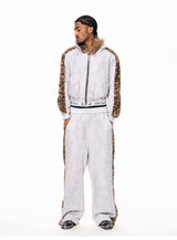 Men's Leopard Fur Hooded Cardigan