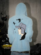 Cartoon Embroidered Hooded Sweater