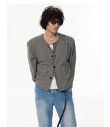 Men's Houndstooth Wool Blend Jacket