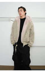 Men's Splatter Canvas Padded Jacket