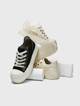 Distressed Washed Jumbo Platform Commuter Sneakers