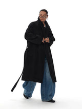 Men's Knee-length Suri Wool Overcoat