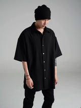 Men's Black Fitted Short Sleeve Shirt