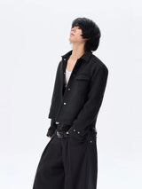 Wool Blend Quilted Short Jacket