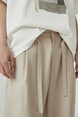 Draped Drawstring Elastic Waist Pleated Shorts