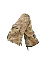 Camouflage Leopard Patchwork Scarf Cargo Shorts