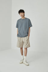 Draped Drawstring Elastic Waist Pleated Shorts