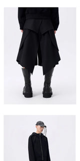 Deconstructed Waistband Layered Unisex Skirt