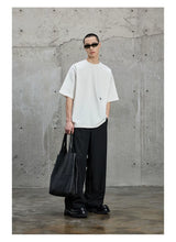Draped Chain Texture Straight Leg Pants