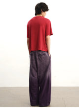 Faded Cotton Straight Loose Pants