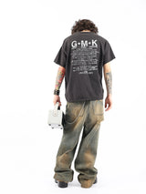 Washed Distressed Vintage Wide Neck Tees