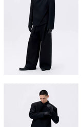 Cropped Deconstructed Waist-cinched Stand Collar Jacket