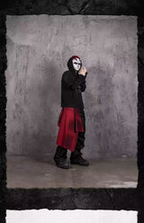 Distressed Two-in-One Prisoner Print Hoodie
