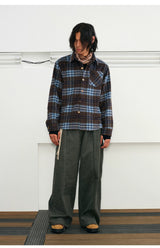 Men's Long-sleeve Plaid Wool Blend Shirt