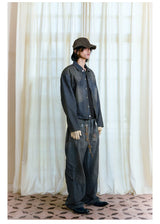 Scratched Washed Jeans With YKK Zipper