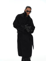 Men's Knee-length Suri Wool Overcoat