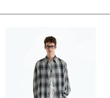 Plaid Woven Cotton Long Sleeve Shirt