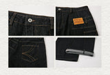 Men's Color-block Loose Raw Denim Jeans