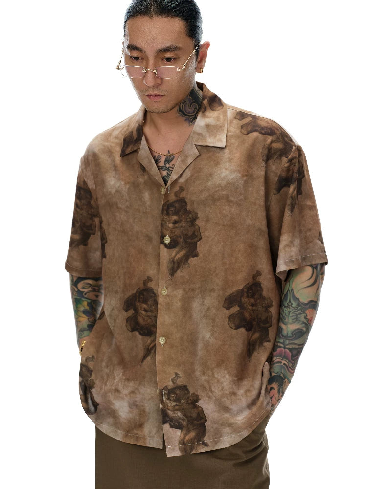 Sketch Portrait Cuban Collar Hawaiian Shirt