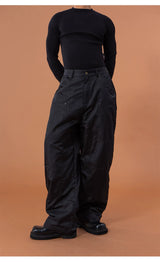 Men's Black Windproof Warm Cargo Pants