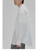 Basic Long Sleeve Cotton Blend Shirt
