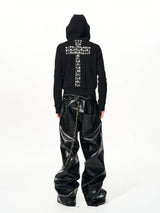 Men's Black Skull Cross Zip Hoodie