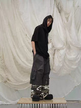 Skin-Friendly Short-Sleeve Detachable Small Hooded Tee