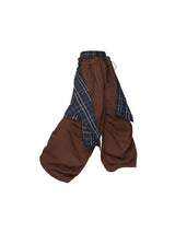 Double Waistband Plaid Pleated Sweatpants