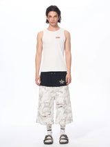 Men's Patchwork Ripped White Camo Pants
