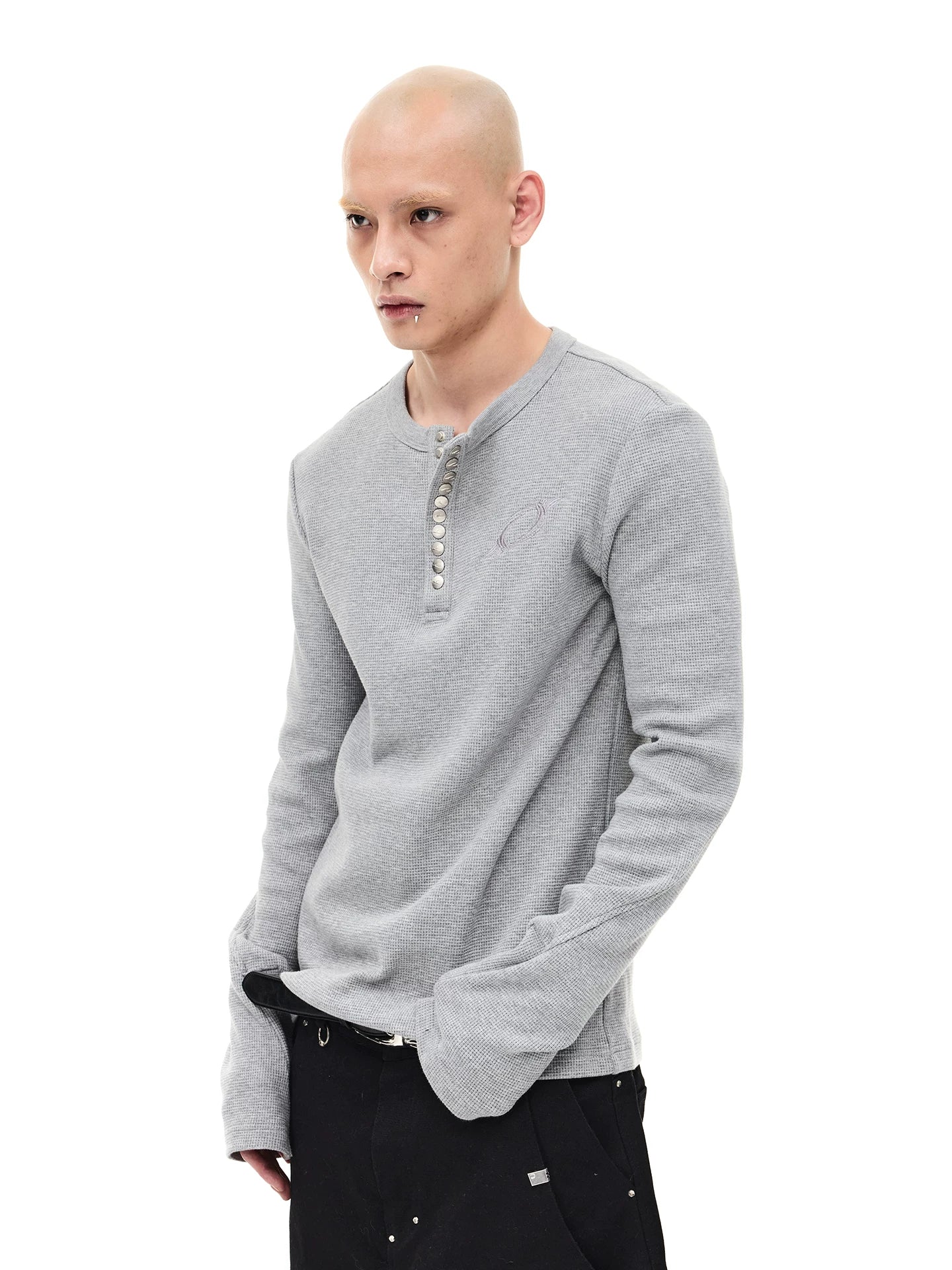 Waffle Long Sleeve Henley Tee