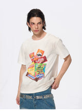 Men's Snack Print Washed Cotton Tee