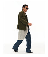 Men's Moss Green Cashmere Leather Blazer