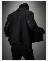 Dark Matte High Collar Zip Jacket