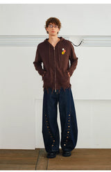 Men's Curved Wide Leg Denim Pants